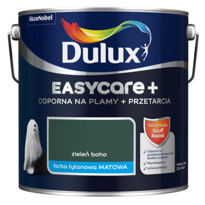 Farba tytanowa Dulux EasyCare+ Plamy+Przetarcia Zieleń Boho 2,5 l