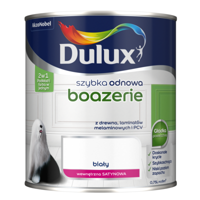 Farba akrylowa Dulux Szybka Odnowa Boazerie 0,75 l – biały