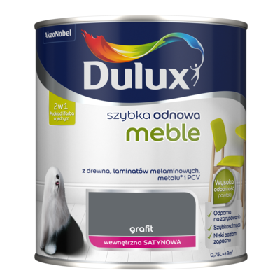 Farba akrylowa Dulux Szybka Odnowa Meble 0,75 l – grafit