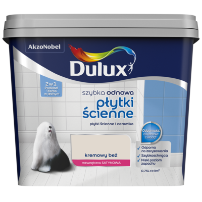 Farba akrylowa Dulux Szybka Odnowa Płytki Ścienne 0,75 l – kremowy beż