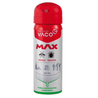 Spray MAX na komary, kleszcze, meszki z PANTHENOLEM DEET 30% + Citrodiol 50 ml VACO