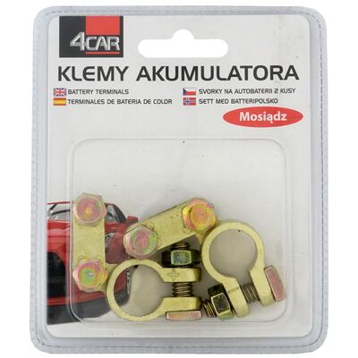 Klemy akumulatora +/- mosiądz 4Car