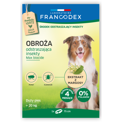 Obroża dla dużych psów odstraszająca insekty 75 cm FRANCODEX