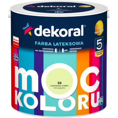 Farba lateksowa Moc Koloru Limonkowy Sorbet 2,5 l Dekoral