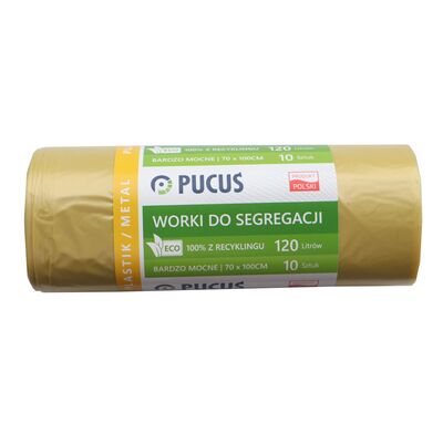 Worek do segregacji LDPE 120 l 10 szt. żółty Pucuś