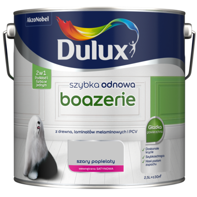 Farba akrylowa Dulux Szybka Odnowa Boazerie 2,5 l – szary popielaty