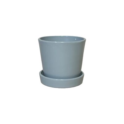 Doniczka Stożek z podstawką 22,5 cm ceramiczna szara