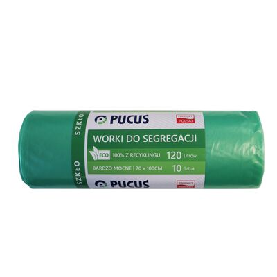 Worek do segregacji Ldpe 120 l 10 szt. zielony Pucuś