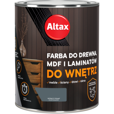 Farba do drewna, mdf, laminat 750 ml antracyt ALTAX