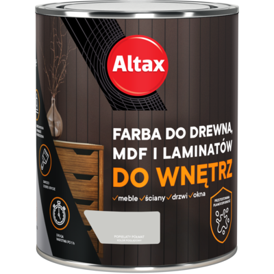 Farba do drewna, mdf, laminat 750 ml popielaty ALTAX