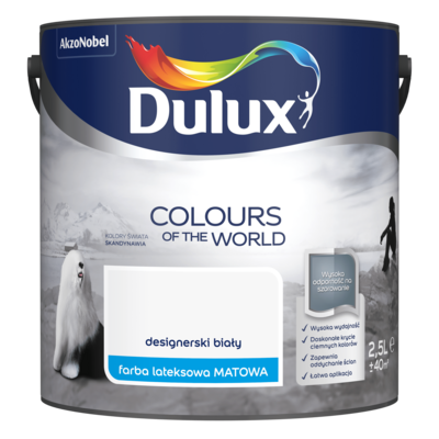 Farba lateksowa Dulux Kolory Świata Designerski Biały 2,5 l