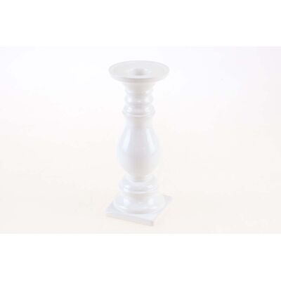 Świecznik ceramiczny 15,5 cm biały