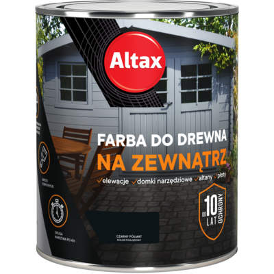 Farba do drewna na zewnątrz ALTAX 750 ml czarny półmat