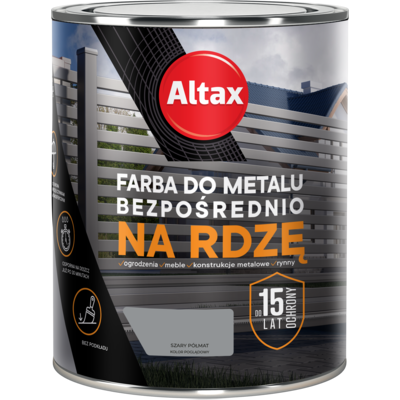 Farba do metalu ALTAX 750 ml szary półmat