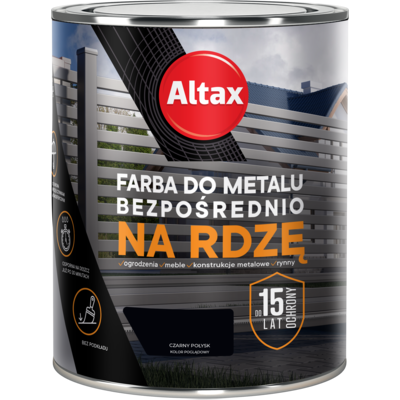 Farba do metalu ALTAX 750 ml czarny połysk