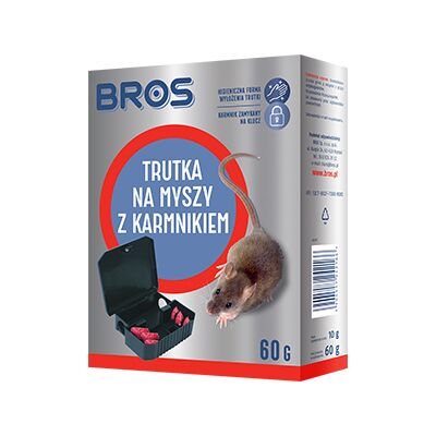 Trutka na myszy z karmnikiem 60 g Bros