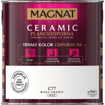 Farba ceramiczna MAGNAT Ceramic biały granit C77 2,5 l