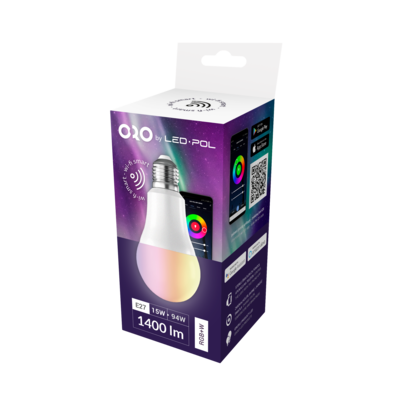 Żarówka LED ORO-E27-A65-WIFI-DRIVE-15W-RGBW