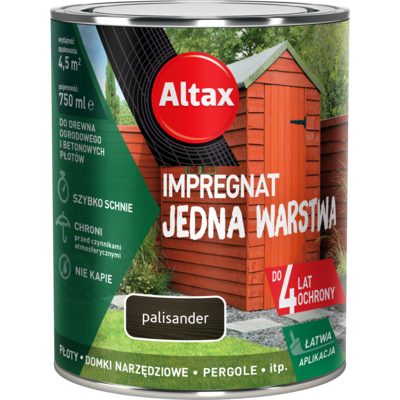 Impregnat do drewna ogrodowego JEDNA WARSTWA 0,75 l Palisander Altax