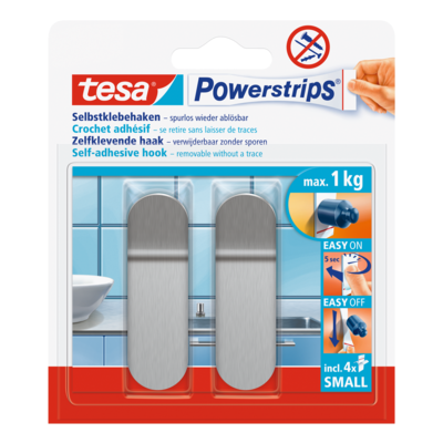 Haczyk samoprzylepny Powerstrips prosty metalowy do 1 kg tesa