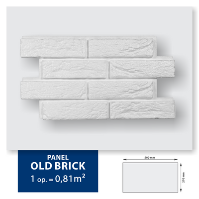 Panel dekoracyjny Old Brick 27 x 50 cm biały