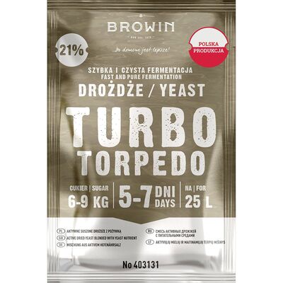 Drożdże gorzelnicze Turbo Torpedo 5 - 7 dni 21% 100 g Browin