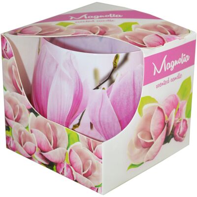 Świeca szklanka powlekana 100 g magnolia