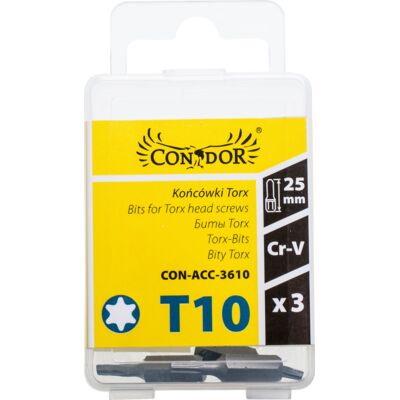 Końcówka Torx T10 x 25 mm, komplet: 3 sztuki Condor