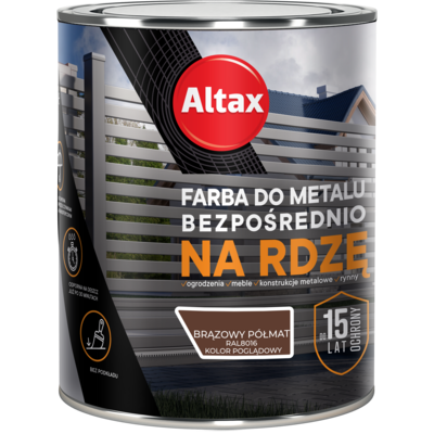 Farba do metalu 750 ml brąz półmat ALTAX