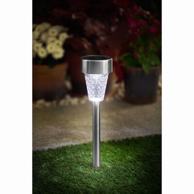 Zestaw lamp solarnych LED srebrnych 36,5 cm 4 sztuki