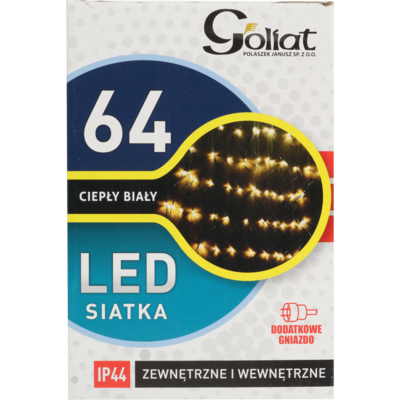 Siatka świetlna 64 LED ciepłe światło IP44 1 x 1 m