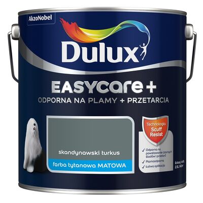 Farba tytanowa Dulux EasyCare+ Plamy+Przetarcia Skandynawsk Turkus 2,5 l