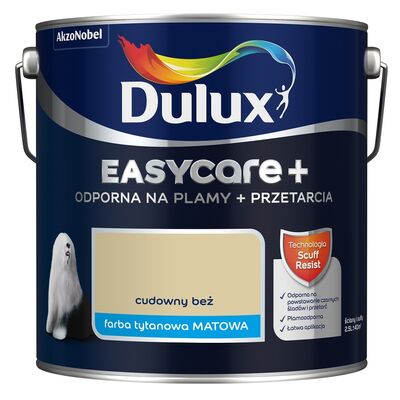 Farba tytanowa Dulux EasyCare+ Plamy+Przetarcia Cudowny Beż 2,5 l