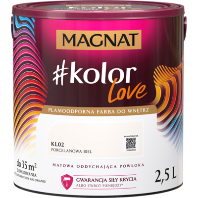 Farba #Kolor Love KL02 porcelanowa biel 2,5 l Magnat