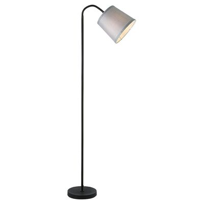 Lampa podłogowa czarny Godric E27 25 W klosz popielaty