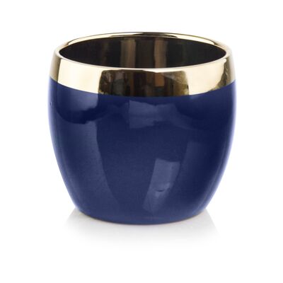 Osłonka ceramiczna kula gold  blue 14 cm