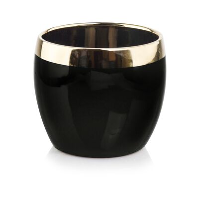 Osłonka ceramiczna kula gold  black 14 cm