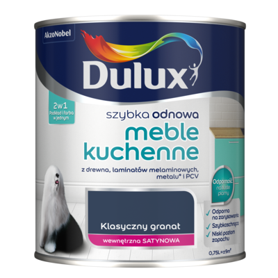 Farba akrylowa Dulux Szybka Odnowa Meble Kuchenne 0,75 l - klasyczny granat